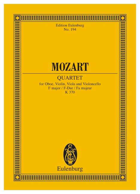 Mozart: Quartet F major KV 370 (Study Score) published by Eulenburg